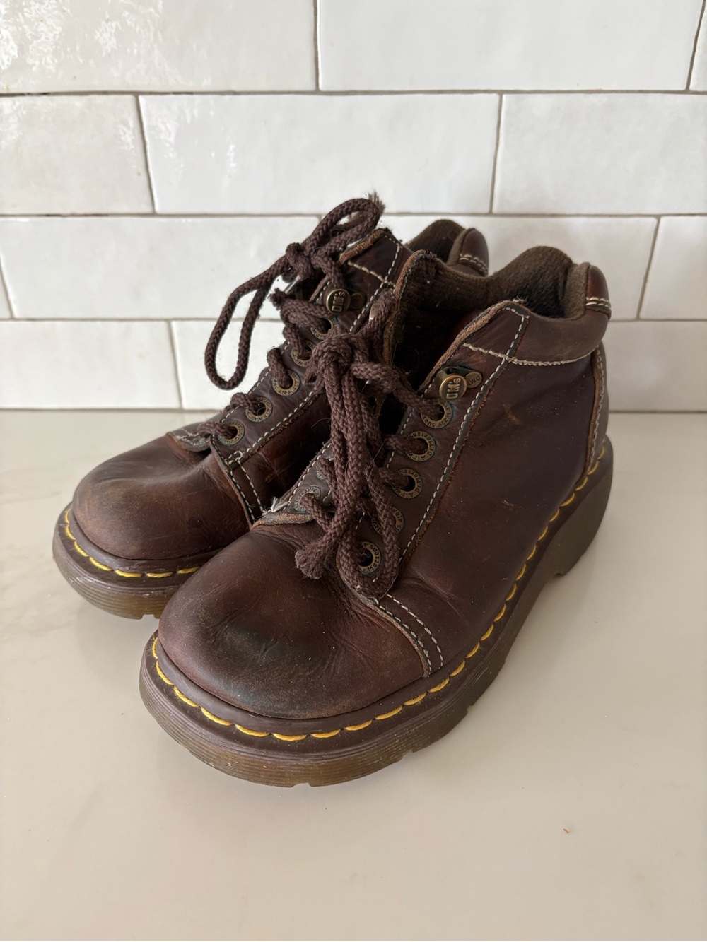 Vintage Brown Leather Lace-Up Doc Marten Boots